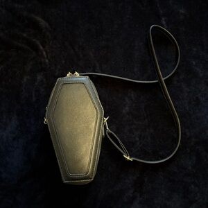 Black Coffin-Shaped Crossbody Bag